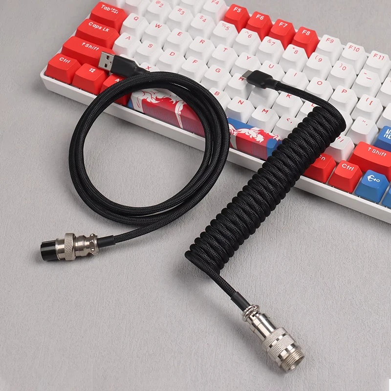 Gaming Keyboard Types - Cabo Espiralado para Teclado Mecânico de