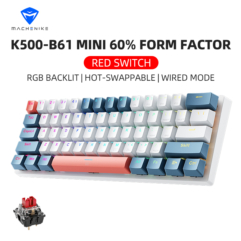 Keyboard Gaming Mac - K500-B61achenike Mini Keybaord Mecânico 60% Fator