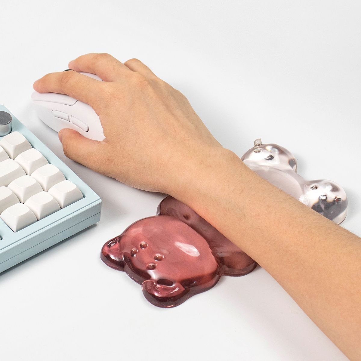 Gaming Keyboard No Number Pad - Apoio de Pulso em Gel Transparente