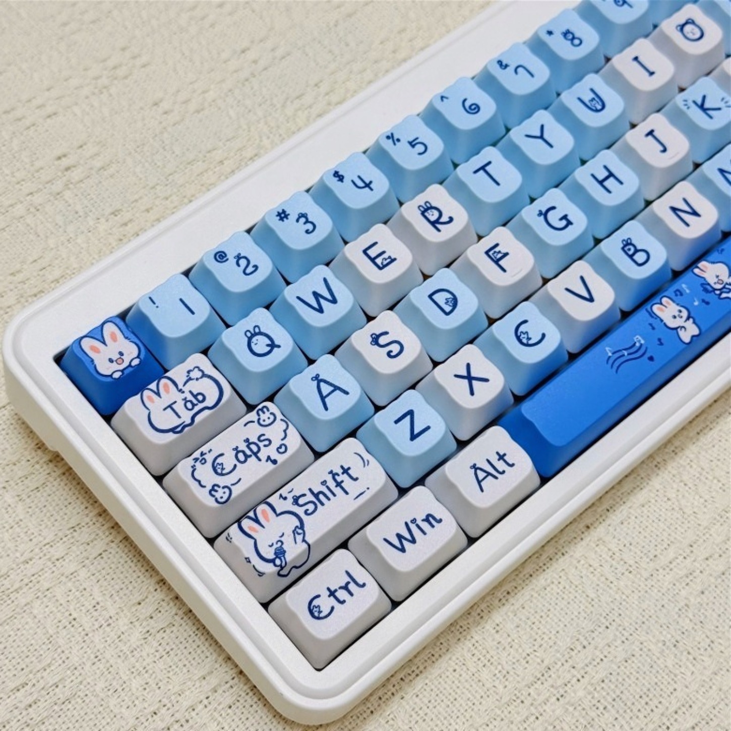 Gaming Keyboard Blue Switches - Conjunto de Teclas PBT com Perfil