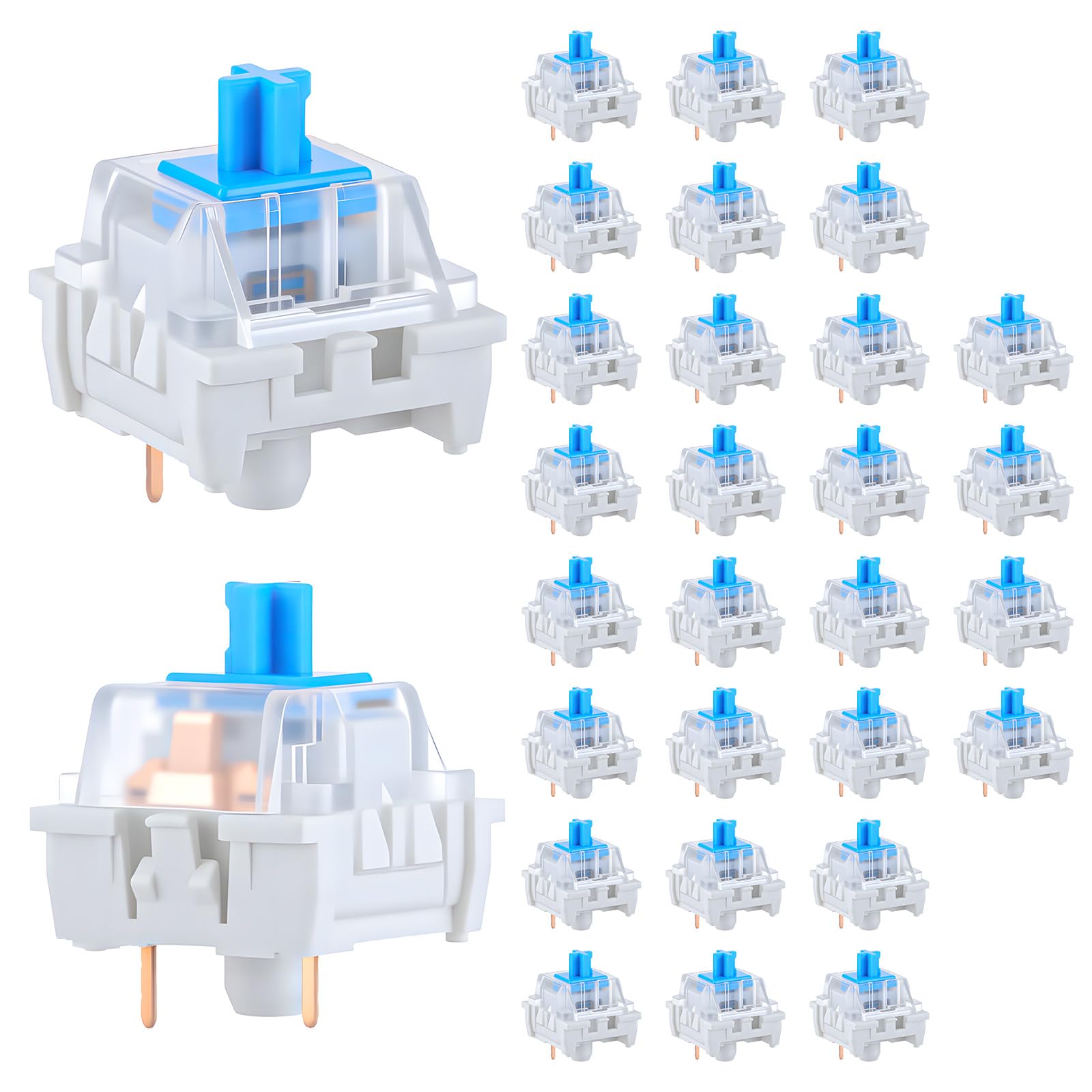 Gaming Keyboard Blue Switches - 30 PCS Interruptores de Teclado Mecânico