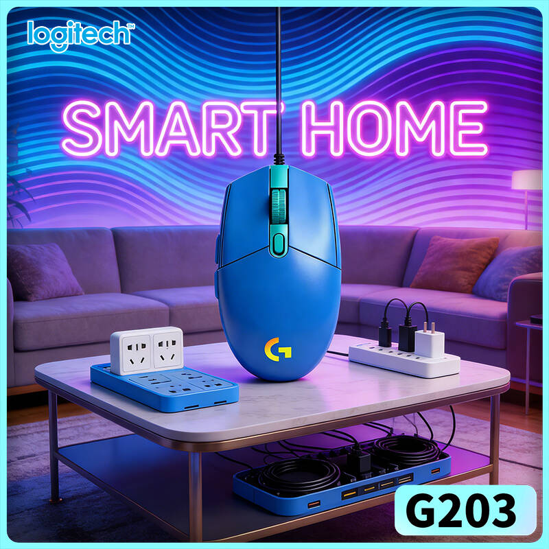 Logitech Mouse G203 - Mouse gamer com fio Logitech G203,