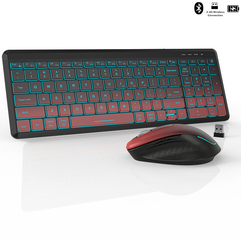 RGB Backlit Silent Wireless Te - Gaming Keyboard And Mouse Combo Wireless avaliação e preço