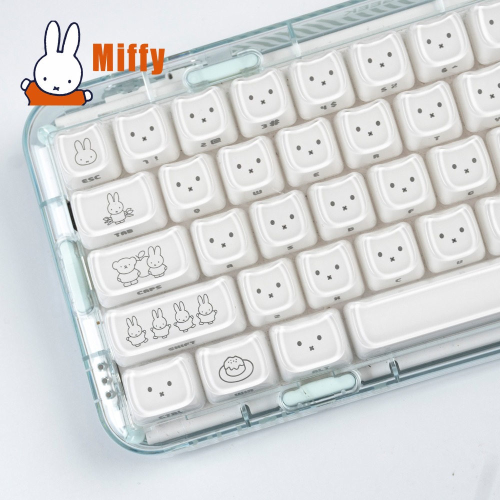Teclas Kawaii Miffy: Keycaps d - Gaming Keyboard Brands avaliação e preço