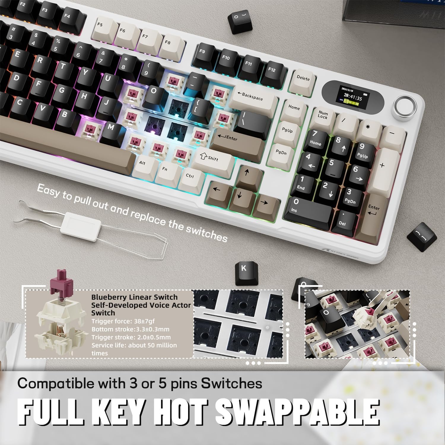 ATTACK SHARK X98Pro Teclado Me - Keyboard Gaming Mac avaliação e preço