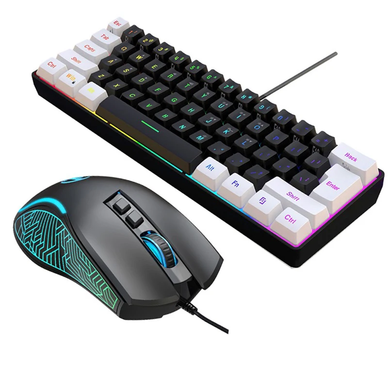 Kit de Teclado e Mouse 60% par - Gaming Keyboard And Mouse Combo Wireless avaliação e preço