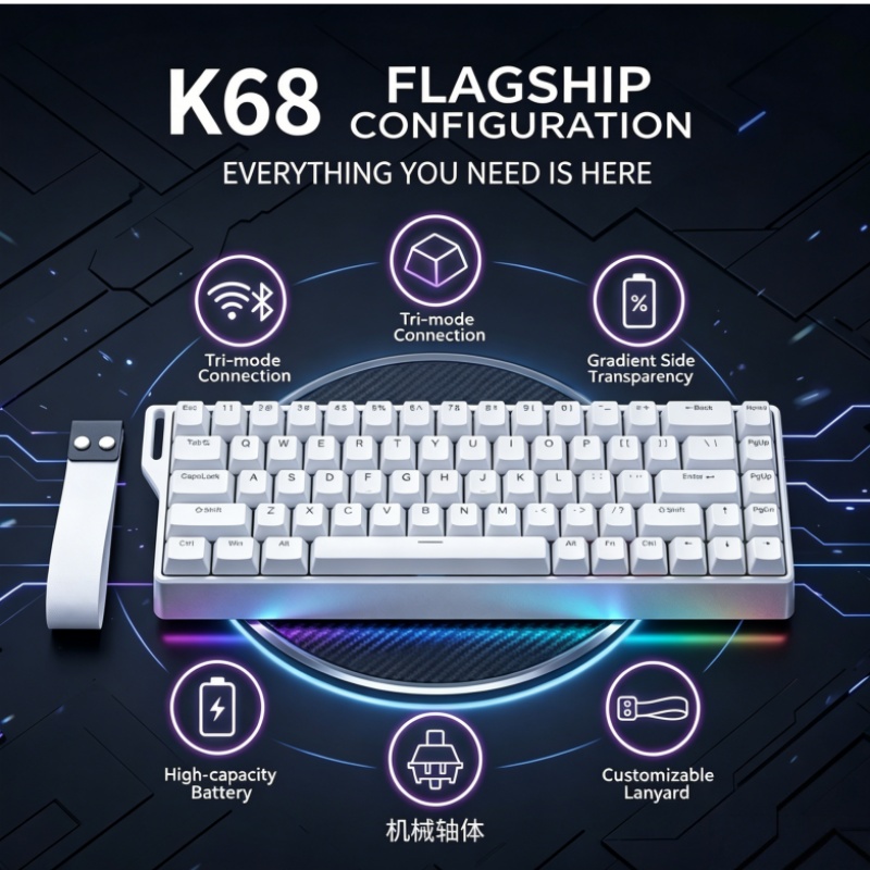 Teclado Mecânico Sem Fio K68 R - Gaming Keyboard Blue Switches avaliação e preço