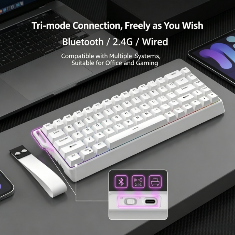 Teclado Mecânico Sem Fio K68 R - Gaming Keyboard Blue Switches avaliação e preço