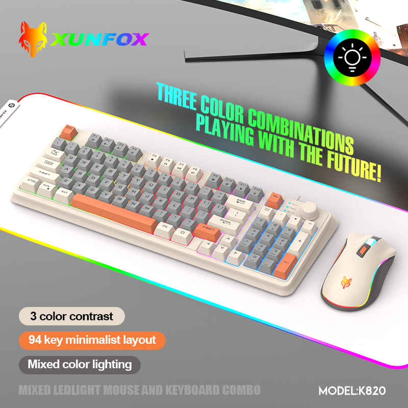 K820 USB com fio jogo teclado  - Gaming Keyboard And Mouse Combo Wireless avaliação e preço