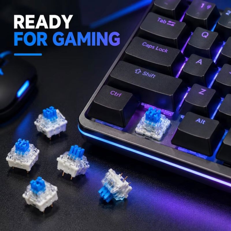 DT21 100 Peças de Interruptore - Gaming Keyboard Blue Switches avaliação e preço
