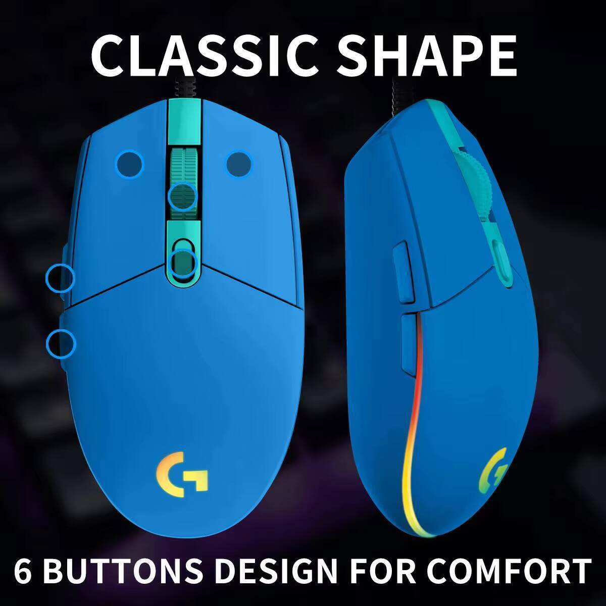 Mouse gamer com fio Logitech G - Logitech Mouse G203 avaliação e preço